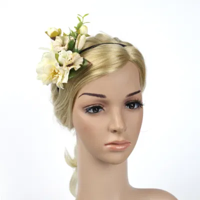 Smart Casual Blumenkränze Stirnbänder Girlande Brosche Blumen Fascinator Haarreifen für Mädchen